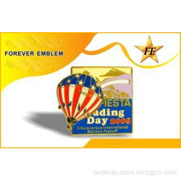 Embossed Custom metal badge / enamel pin with butterfly clu